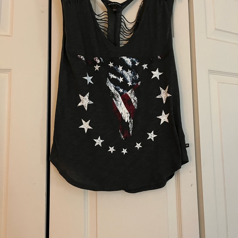 Rock & Republic Dark Gray Patriotic Tank Top